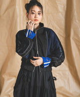 【メール便】タフタ×メッシュダブルジップブルゾン