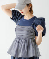 オーガンジーペプラムキャミ