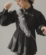 ウエストタックペプラムシャツ