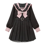 【新春セール】セーラービジューレースフリルワンピース