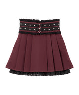 【新春セール】ハートスタッズベルトレーススカート