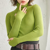 【メール便】滑らか素材タートルニットトップス