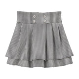 ビジューボタンティアードスカート