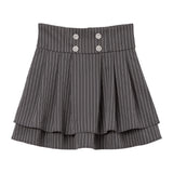 ビジューボタンティアードスカート