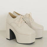 【新春セール】12cm厚底美脚レースアップシューズ