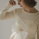 ペプラムリブトップス&ビスチェセット【ニット】