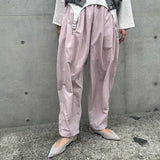 ナイロンタフタタックギャザーパンツ