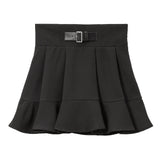 フロントベルトフレアスカート
