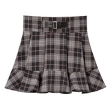 フロントベルトフレアスカート