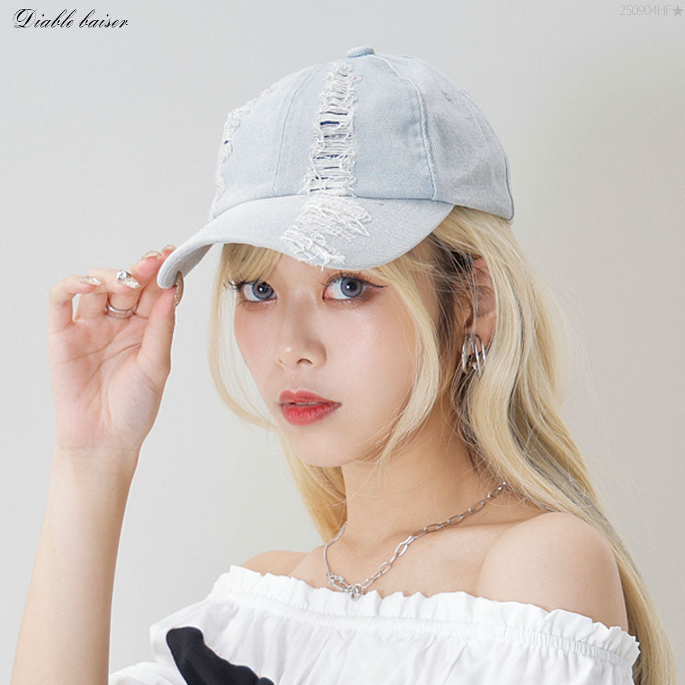 ダメージ加工キャップorロゴヴィンテージ加工キャップ