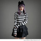 ロングスリーブ指穴タートルリブカットソートップス