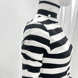 ロングスリーブ指穴タートルリブカットソートップス