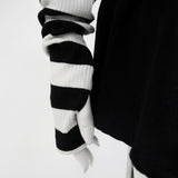 ロングスリーブ指穴タートルリブカットソートップス