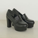 【新春セール】10.5cmヒール美脚ローファーパンプス