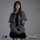 2Wayスリーブネクタイ付オーバーブラウス