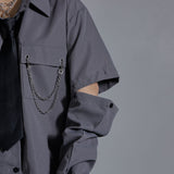 2Wayスリーブネクタイ付オーバーブラウス