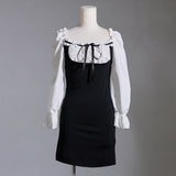 美バスト盛りオフショルタイトミニワンピース