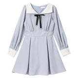【新春セール】角衿レトロリボンワンピース