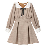 角衿レトロリボンワンピース