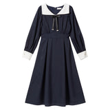 角衿レトロリボンワンピース