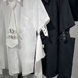 ハトメサブジラ系ビッグシャツ