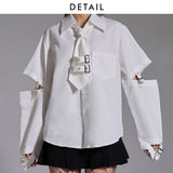 ハトメサブジラ系ビッグシャツ