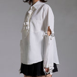 ハトメサブジラ系ビッグシャツ