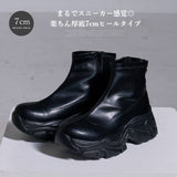厚底Y2Kハイカットスニーカーブーツ【ストレッチ】【美脚】【大きいサイズ有】