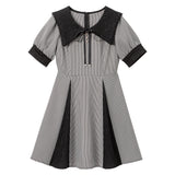 レース角襟クラシカルワンピース