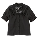 十字架リボンセーラーレース襟ブラウス