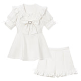 レース重ねセーラーリボンセットアップ