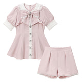 ボレロレイヤード風フリルセットアップ