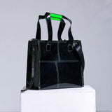 ネオンアクセントスクエアトートバッグ(ショルダーベルト付)