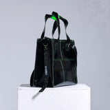 ネオンアクセントスクエアトートバッグ(ショルダーベルト付)