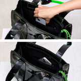 ネオンアクセントスクエアトートバッグ(ショルダーベルト付)