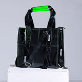 ネオンアクセントスクエアトートバッグ(ショルダーベルト付)