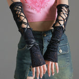 【メール便】レース×レースアップアームウォーマー