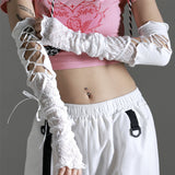 【メール便】レース×レースアップアームウォーマー