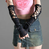 【メール便】レース×レースアップアームウォーマー