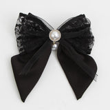 レースサテンフェミニンリボンバレッタ