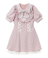 【新春セール】ハートドットヨークレースアップワンピース