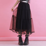 チュールティアードスカート