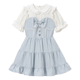 丸襟ビスチェティアードワンピース