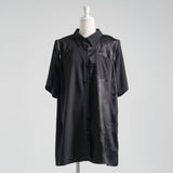 2way肩ジップドラゴン柄配色半袖シャツ