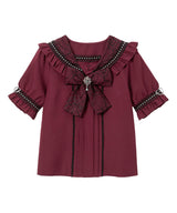 十字架クモレースセーラーフリルブラウス