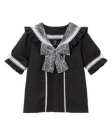 十字架クモレースセーラーフリルブラウス