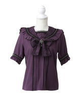 十字架クモレースセーラーフリルブラウス