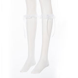 【メール便】選べる丈オーガンジーフリルシアーソックス