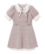 キラキラハートキルティングサマーツイードワンピース