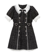 キラキラハートキルティングサマーツイードワンピース